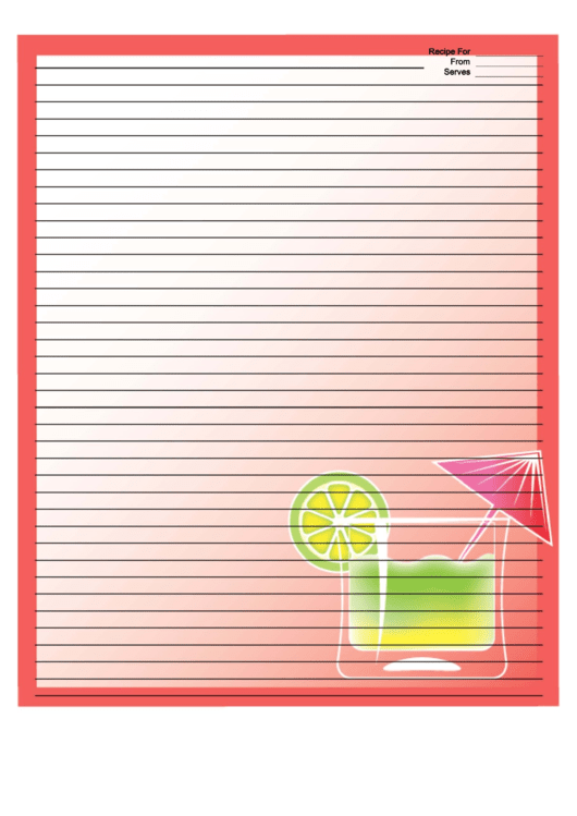 Drink Pink Recipe Card 8x10 Printable pdf