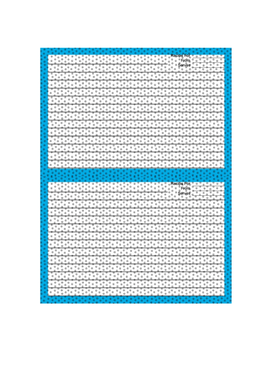 Blue Dots Recipe Card Printable pdf
