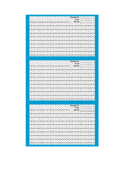 Blue Dots Recipe Card Template Printable pdf