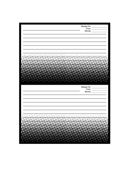 White Gradient Dots Recipe Card Template Printable pdf