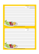 Yellow Fruit Recipe Card 4x6