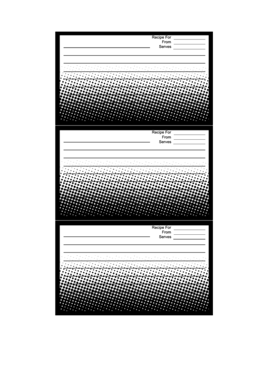 White Gradient Dots Recipe Card Template Printable pdf