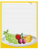 Yellow Fruit Recipe Card 8x10