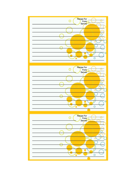 Orange Polka Dots Recipe Card Template Printable pdf
