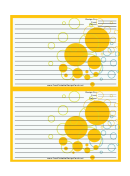 Orange Polka Dots Recipe Card 4x6 Template