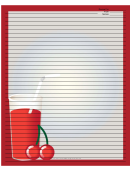Tall Red Drink Red Recipe Card 8x10