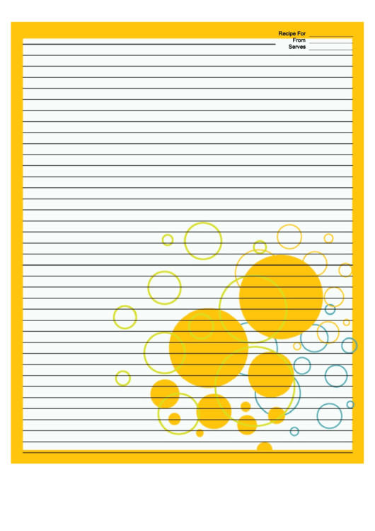 Orange Polka Dots Recipe Card 8x10 Printable pdf
