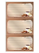 Cinnamon Coffee Brown Recipe Card Template