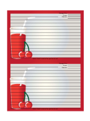 Tall Red Drink Red Recipe Card