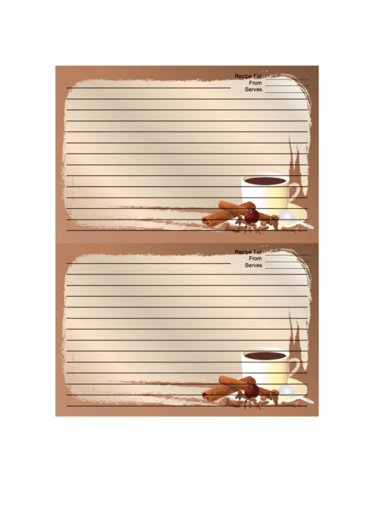 Cinnamon Coffee Brown Recipe Card 4x6 Printable pdf