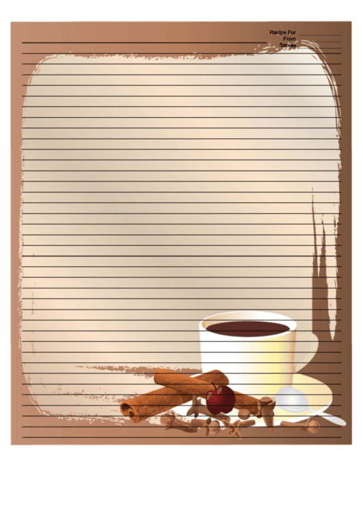 Cinnamon Coffee Brown Recipe Card 8x10 Printable pdf