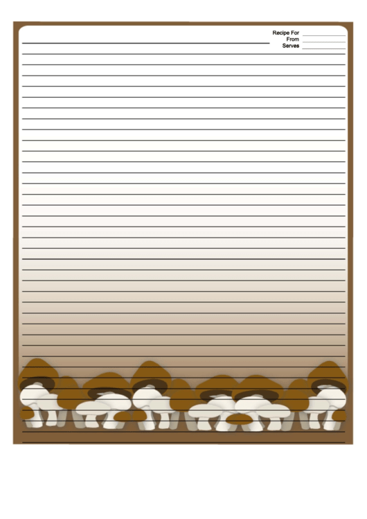 Brown White Mushrooms Recipe Card 8x10 Printable pdf