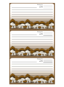 Brown White Mushrooms Recipe Card Template