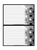 Black Squares Recipe Card Template 4x6
