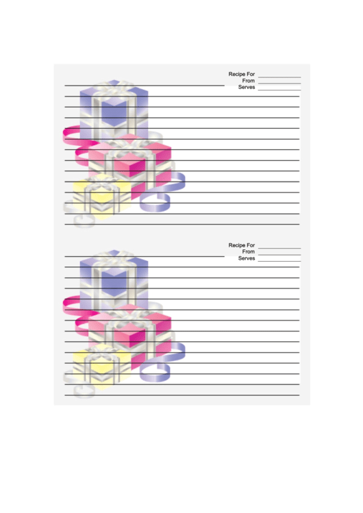 Elegant Gifts Recipe Card Printable pdf