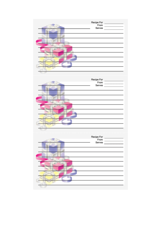 Elegant Gifts Recipe Card Template Printable pdf