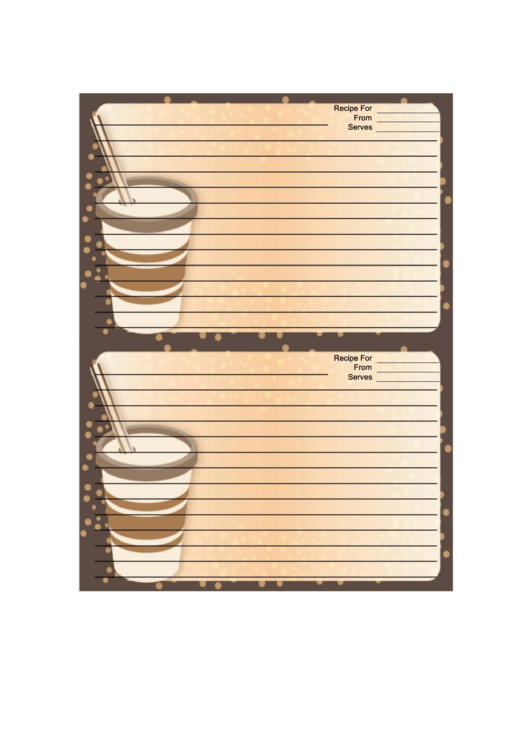 Brown Paper Cup Recipe Card Printable pdf