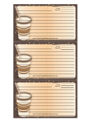 Brown Paper Cup Recipe Card Template