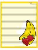 2 Bananas 2 Strawberries Yellow Recipe Card 8x10 Template
