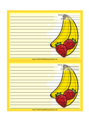 2 Bananas 2 Strawberries Yellow Recipe Card 4x6 Template