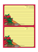 Vegetables Red Recipe Card Template