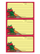 Vegetables Red Recipe Card Template