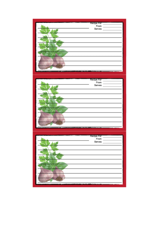 Garlic Red Recipe Card Printable pdf