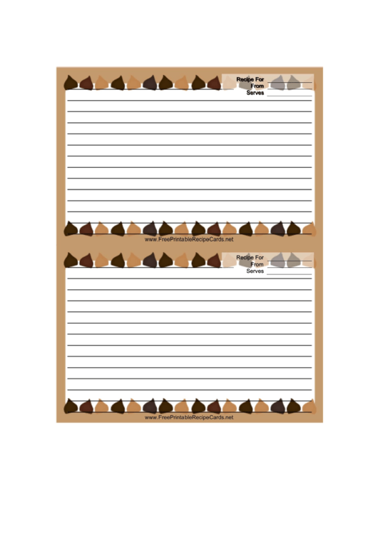 Brown Chocolate Chips Recipe Card 4x6 Template Printable pdf
