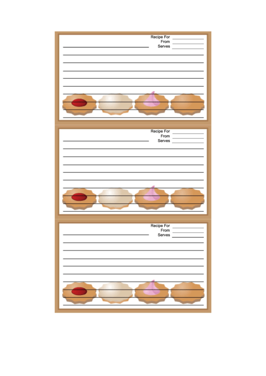Cookies Brown Recipe Card Template Printable pdf
