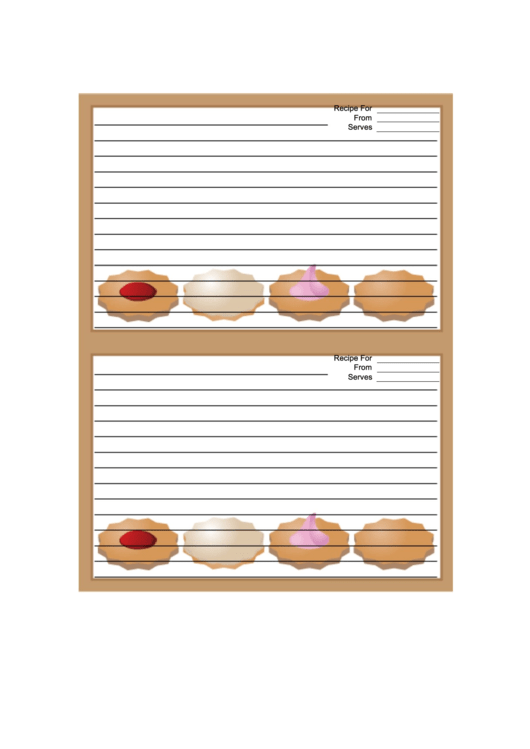 Cookies Brown Recipe Card Template 4x6 Printable pdf