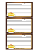 Brown Cheesecake Recipe Card Template