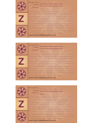 Alphabet - Z 3x5 - Lined Recipe Card Template