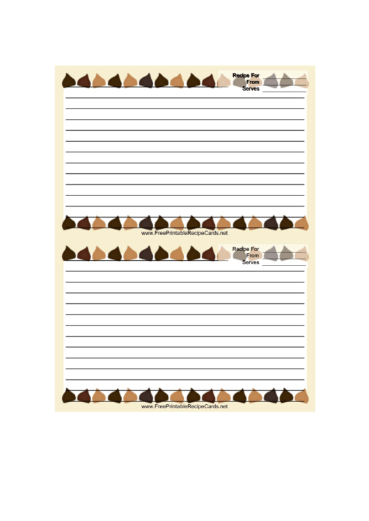 Yellow Chocolate Chips Recipe Card 4x6 Template Printable pdf