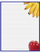 Apple Bananas Blue Recipe Card 8x10