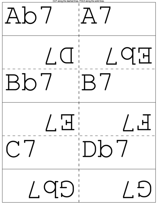 Tritone Substitution Chords Flash Cards Printable pdf