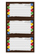 Colorful Candies Black Recipe Card Template