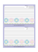 Purple Pastel Flowers Recipe Card Template