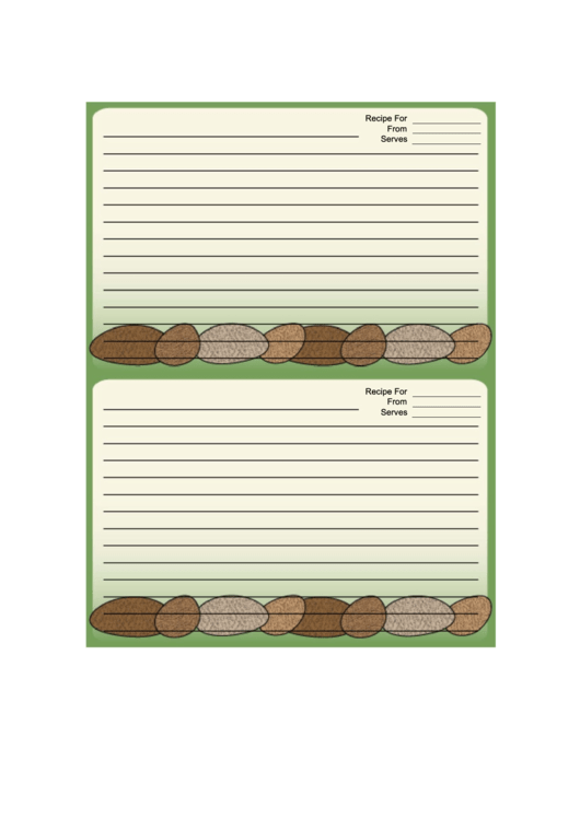 Potatoes Green Recipe Card printable pdf download