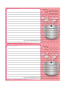Pot Pink Recipe Card Template