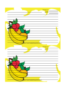 Banana Orange Cherry Yellow Recipe Card