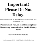 University Of West Florida Mandatory Immunization Health History Form