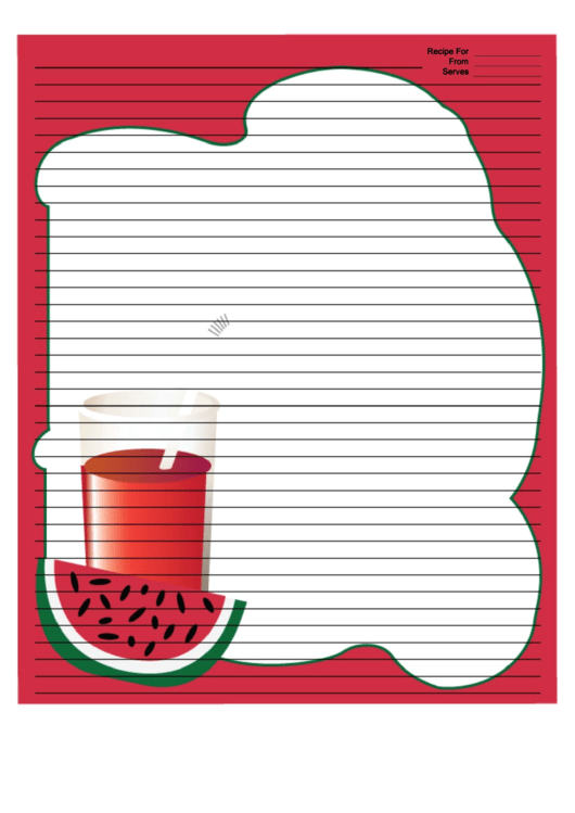 Watermelon Drink Recipe Card 8x10 Printable pdf