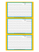 Blue Yellow Border Recipe Card Template