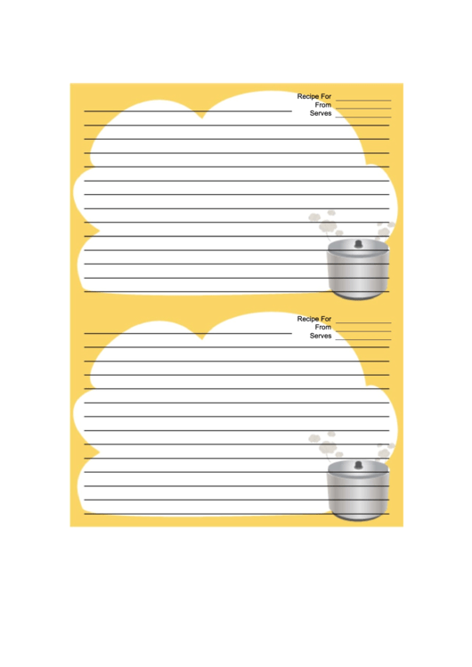 Crockpot Yellow Recipe Card 4x6 Printable pdf