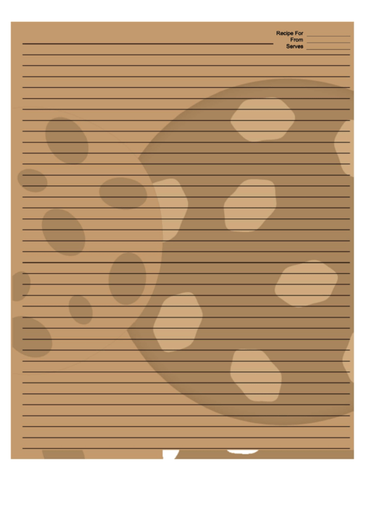Chocolate Chip Cookies Brown Recipe Card 8x10 Printable pdf