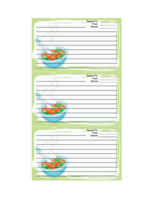Baby Food Recipe Card Template Printable pdf