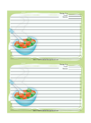 Baby Food Recipe Card