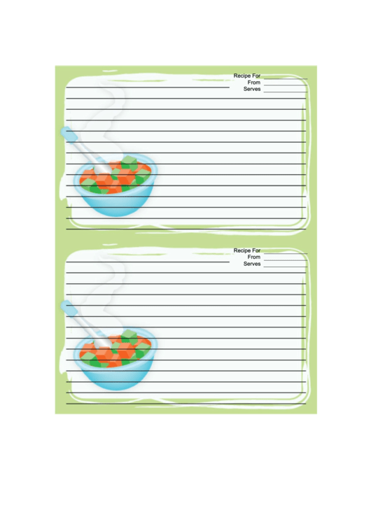 Baby Food Recipe Card Printable pdf