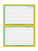 Blue Yellow Border Recipe Card 4x6 Template
