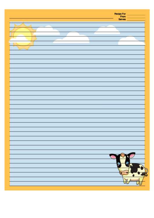 Cows Orange Recipe Card 8x10 Printable pdf
